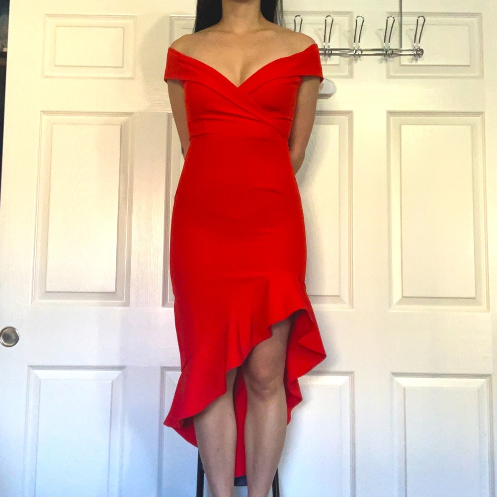 Hello Molly off the shoulder Red Dress